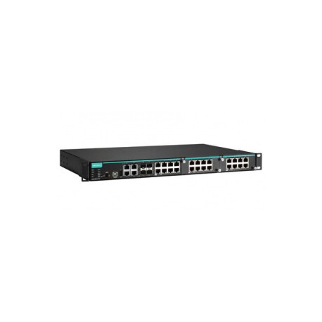 Switch Moxa Fast Ethernet IKS-6728A-4GTXSFP-HV-T, 8 Puertos 10/100Mbps + 4 Puertos SFP, 12 Mbit/s, 16.000 Entradas - GestionadoMEDI SOL