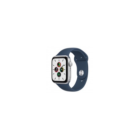 Apple Watch SE GPS, Caja de Aluminio Color Plata de 44mm, Correa Deportiva Color Azul AbismoMEDI SOL