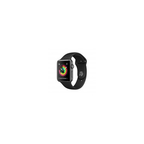 Apple Watch Series 3 GPS, Caja de Aluminio Space Gray de 42mm, Correa Deportiva NegraMEDI SOL