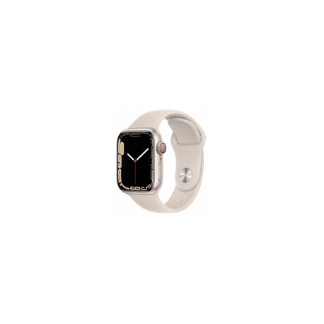 Apple Watch Series 7 GPS + Cellular, Caja de Aluminio Color Blanco de 41mm, Correa Deportiva BlancoMEDI SOL