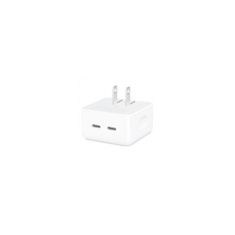 Apple Adaptador/Cargador de Corriente Dual USB-C, 35W, Blanco, para MacBook Air/iPhone/iPad/Apple Watch/AirPodsMEDI SOL