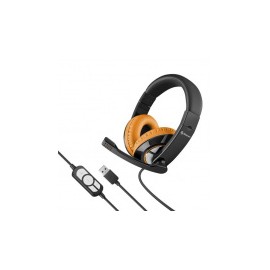 Steren Audífonos con Micrófono Ultraconfort AUD-536, Alámbrico, 1.9 Metros, USB, Naranja