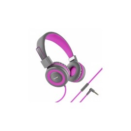 Steren Audífonos con Micrófono AUD-222, Alámbrico, 3.5mm, Gris/Rosa