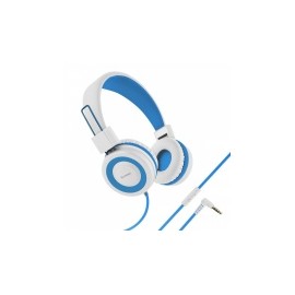 Steren Audífonos con Micrófono AUD-222, Alámbrico, 3.5mm, Blanco/Azul