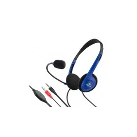Steren Audífonos con Micrófono AUD-505, Alámbrico, 1.8 Metros, 3.5mm, Negro/Azul