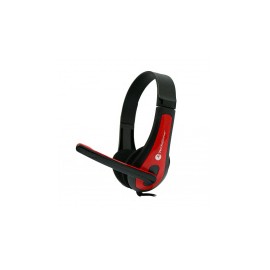 TechZone Audífonos con Micrófono TZ15PCAUD, Alámbrico, Negro/Rojo