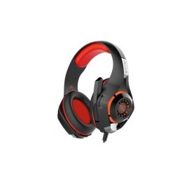 Necnon Audífonos Gamer NBHG-VIPER, Alámbrico, 2.1 Metros, 3.5mm, Negro/Rojo