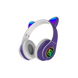 Necnon Audífonos Gamer NBH-07, Alámbrico/Inalámbrico, 3.5mm, Morado/Blanco