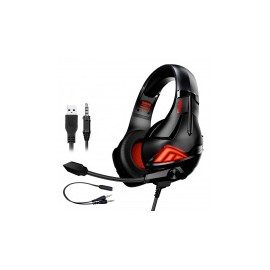 Binden Audífonos Gamer R2, Alámbrico, 2.1 Metros, 3.5mm, Negro/Rojo