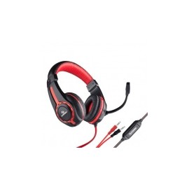 Steren Audífonos Gamer AUD-517, Alámbrico, 1.9 Metros, 3.5mm, Negro/Rojo