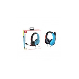 PDP Audífonos Gamer LVL40 para Nintendo Switch, Alámbrico, 3.5mm, Rojo/Azul