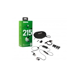 Shure Audífonos Intrauriculares SE215, Inalámbrico, Bluetooth, Transparente/Negro