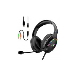 Redlemon Audífonos Gamer M2000 RGB para PC/Nintendo Switch/Xbox Series X/S/PS4, Alámbrico, 3.5mm/USB, Negro