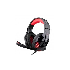 Redlemon Audífonos Gamer G6000, Alámbrico, 2.1 Metros, USB/3.5mm, Negro/Rojo
