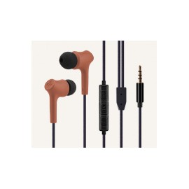 Hune Audífonos Intrauriculares con Micrófono Haya, Alámbrico, 1.2 Metros, 3.5mm, Café