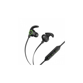Steren Audífonos Intrauriculares Deportivos con Micrófono AUD-7615, Inalámbrico, Bluetooth, Micro USB, Negro/Verde