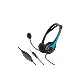 Steren Audífonos con Micrófono AUD-538, Bluetooth, Inalámbrico, 2.4 Metros, 3.5 mm, Negro/Azul