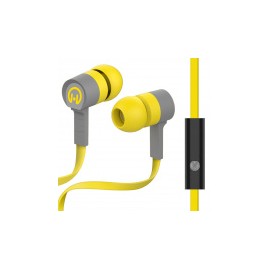 HyperGear Audífonos Intrauriculares con Micrófono Low Ryder, Alámbrico, 1.2 Metros, 3.5mm, Amarillo