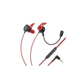 Steren Audífonos Intrauriculares Gamer con Micrófono AUD-556, Alámbrico, 3.5mm, Negro/Rojo