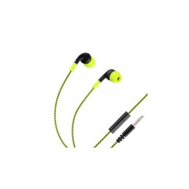 Steren Audífonos Intrauriculares con Micrófono Fit, Alámbrico, 3.5mm, Negro/Verde