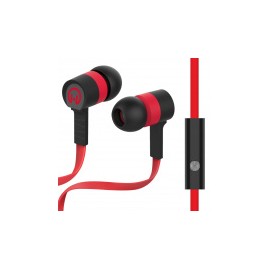 HyperGear Audífonos Intrauriculares con Micrófono Low Ryder, Alámbrico, 1.2 Metros, 3.5mm, Rojo