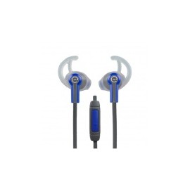 Easy Line Audífonos Intrauriculares Deportivos con Micrófono In-Ear, Alámbrico, 1.1 Metros, 3.5mm, Azul/Gris