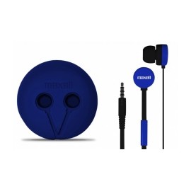 Maxell Audífonos Intrauriculares con Micrófono WR-360, Alámbrico, 1.2 Metros, Azul