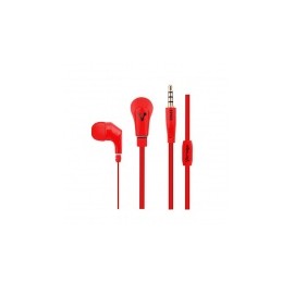 Vorago Audífonos con Micrófono EP-103, Alámbrico, 3.5mm, 1.2 Metros, Rojo