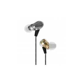 Maxell Audífonos Intrauriculares con Micrófono EB-PRO M2 Dual Driver, Alámbrico, 3.5mm, Plata