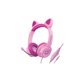 HyperGear Audífonos Gamer para Niños Kombat Kitty, Alámbrico, 1.8 Metros, 3.5mm, Rosa