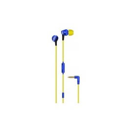 Maxell Audífonos Intrauriculares con Micrófono Fusion+, Alámbrico, Azul/Amarillo