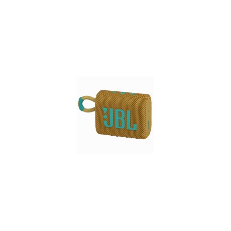 JBL Bocina Portátil Go 3, Bluetooth, Inalámbrico, 4.2W RMS, Amarillo - Resistente al AguaMEDI SOL