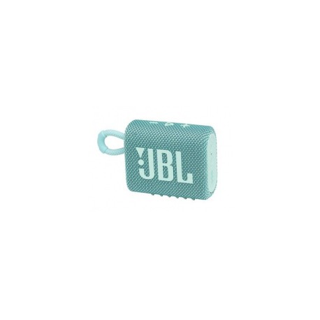 JBL Bocina Portátil Go 3, Bluetooth, Inalámbrico, 4.2W RMS, Turquesa - Resistente al AguaMEDI SOL