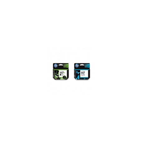 Combo de 2 Cartuchos de Tinta HP 667 XL Negra + 667 Tri Color para HP DeskJet Ink AdvantageMEDI SOL