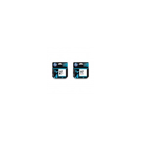 Combo de 2 Cartuchos de Tinta: HP 667 Negra + 667 Tri- Color para HP DeskJet Ink AdvantageMEDI SOL