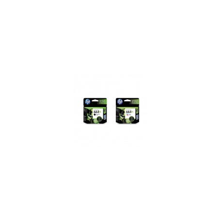 Combo de 2 Cartuchos de Tinta: HP 664 XL Tri Color + 664 XL Negra para HP DeskjetMEDI SOL